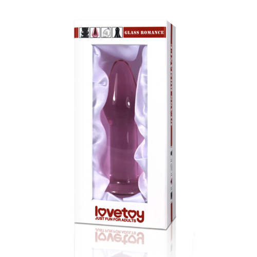 LoveToy 5" Glass Romance Anal Plug Clear - Стеклянный фаллос, 12.2х3.5 см (прозрачный)